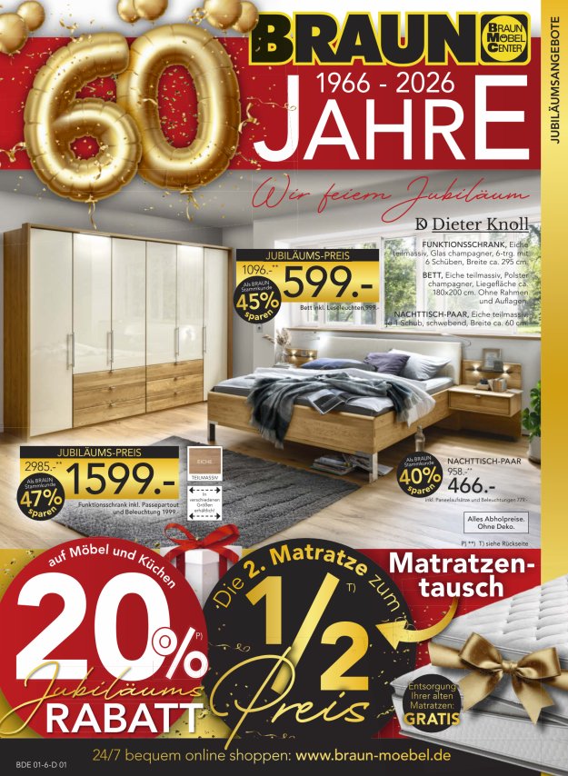 Matratzentausch 60 Jahre Braun Möbel Center